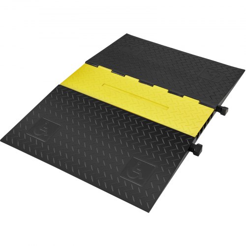 VEVOR 5-kanaals kabelbeschermingsramp kabelbrug van rubberen slangbrug 114,5 x 80 x 5 cm overloopbeveiliging 10000 kg (per as) draagvermogen kabelramp antislip uitvoering ideaal voor parkeerplaatsen