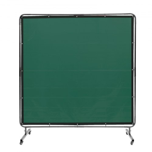 VEVOR Lasgordijn 1,8 x 1,8 m Vlamvertragend vinyl lasscherm met 4 zwenkwielen en 6-niveau UV-bescherming Lasdeken Lasbescherming Groen