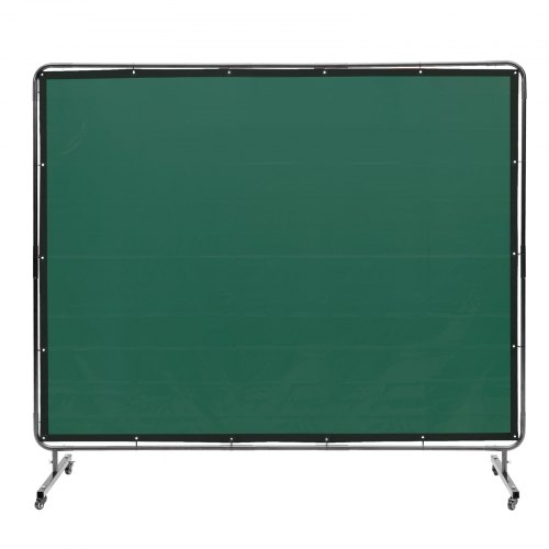 VEVOR Lasgordijn 1,8 x 2,4 m Vlamvertragend vinyl lasscherm met 4 zwenkwielen en 6-niveau UV-bescherming Lasdeken Lasbescherming Groen