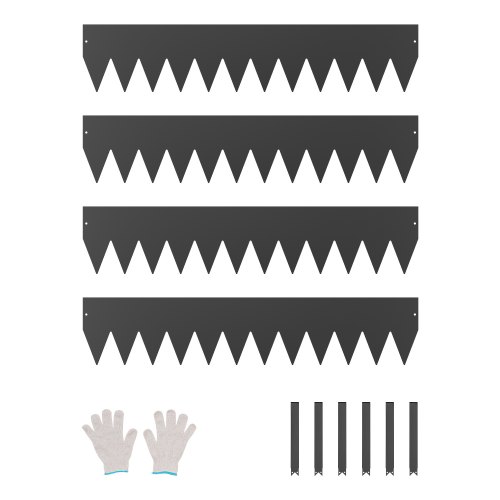 VEVOR gazonranden metaal 4 verpakkingen bedranden 1016x203x1.5mm afbeelding