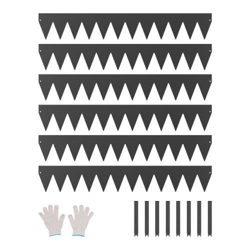 VEVOR 6x gazonrand 1016x152,4x1,5mm zwart afbeelding