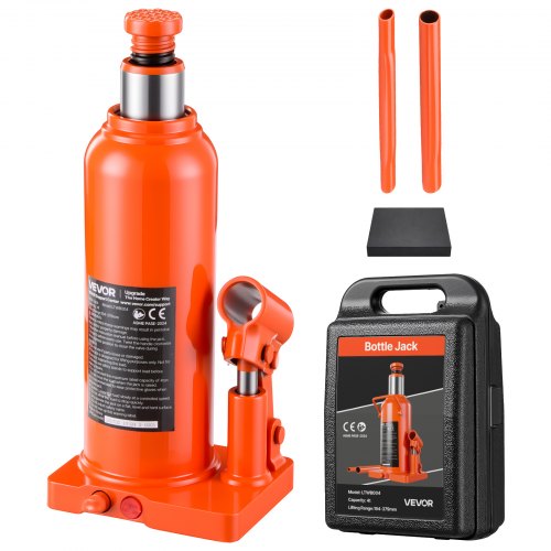 VEVOR hydraulische flessenkrik met een hefvermogen van 4 ton en een hefhoogte van 194–379 mm. Autokrik voor middelgrote auto's, middelgrote SUV's en b