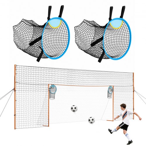 VEVOR voetbaldoel 484 x 212 cm, draagbaar voetbaldoel met frame van ijzeren buizen, voor tuinen, parken en scholen, met vangnet, doelnet, gymnet (meer