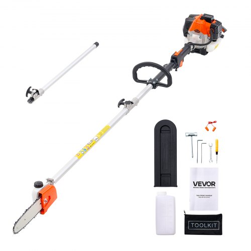 VEVOR benzine-snoeischaar, 25cc 2-takt, kettingzaag, telescopische zaag met 2-2,74 m uitschuifbare steel, 20,3 cm zaagblad, 650 ml brandstoftank, voor