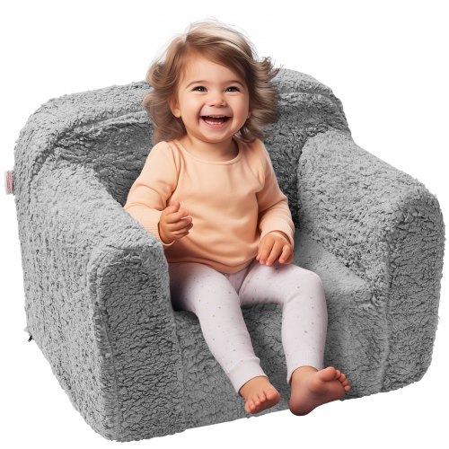 VEVOR kinderbank kinderbank 460 x 635 x 520 mm kinderbank kinderkamer zachte bank, speelbank gezellige hoek voor 1 kind, kinderfauteuil kindermeubilair kinderstoel grijze slaapstoelen 20 kg 25D spons afbeelding