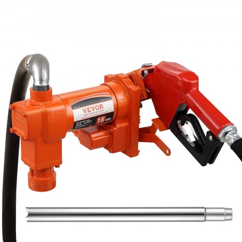 VEVOR Brandstoftransportpomp Benzinepomp 60,5L/min 12V met slang en sproeier afbeelding