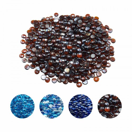 VEVOR Fire Glass 4,5 kg glazen steen 19 mm glazen kralen vuurkristal amberkleur afbeelding