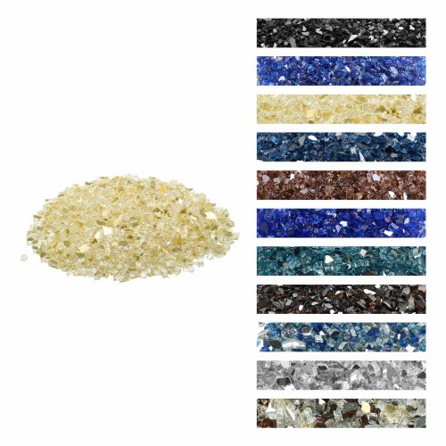 VEVOR Fire Glass 4,5 kg vuurkorf glazen stenen 12,7 mm haardglas glazen stenen goudkleurig afbeelding