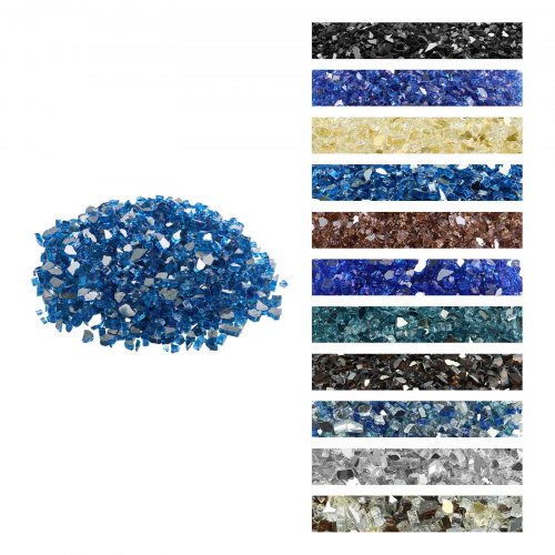 VEVOR Fire Glass 4,5 kg Glazen stenen 12,7 mm Haardglas Glazen stenen Decoratie Pacific Blue afbeelding