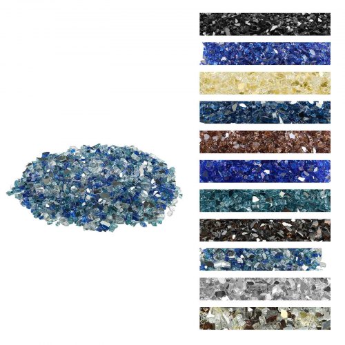 VEVOR Fire Glass 4,5 kg Glazen stenen 12,7 mm Decoratieve stenen Kobaltblauw/Aqua/Transparant afbeelding