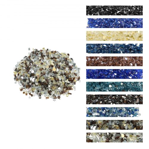 VEVOR Fire Glass 4,5 kg Glassteen 12,7 mm Decoratieve steen Goud/Transparant/Koperkleur afbeelding