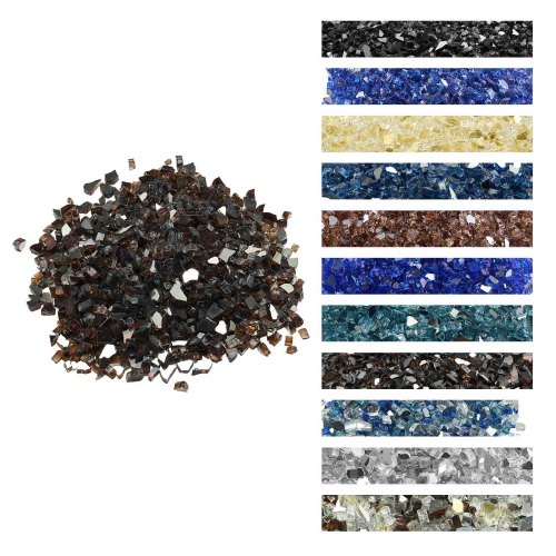 VEVOR Fire Glass 4,5 kg Glazen stenen 12,7 mm Haardglas Glazen stenen Decoratie Koperkleur afbeelding