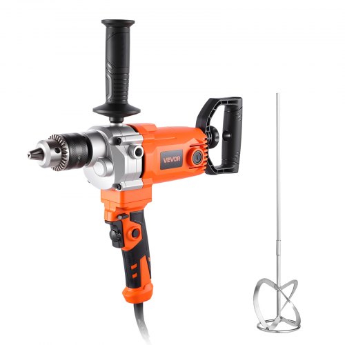 VEVOR Elektrische boormachine 15,89 mm 1200 W met mixer Boormixerset 750 tpm 3,2 A Mengboormachine met D-handgreep voor boren en mengen Handbetonmixer