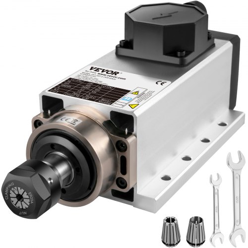 VEVOR Luchtgekoelde Spindelmotor, 2.2KW CNC Spindel Luchtgekoelde Motor, 24000 Tpm Luchtgekoelde Spilmotor + 3 Spantangen ER20 voor Graveermachines/Fr
