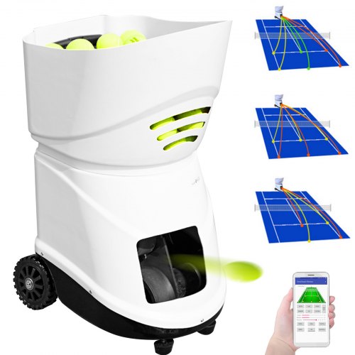 VEVOR Type TS-08 Speler Tennisbal Machine met Telefoon Afstandsbediening Draagbare Tennisbal Machine APP Controle Telling