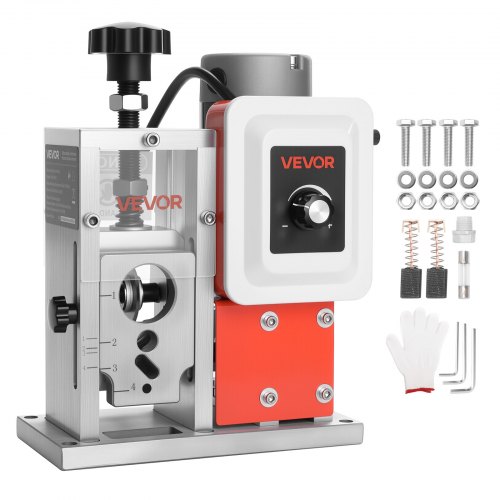 VEVOR elektrische kabelstripmachine, 1,5-40 mm, 400 W, gemotoriseerde kabelstripper, 9,84 IPS (15 m/min) draadstripper met messen, V-vormige rollen, koelventilator, kabelstripmachine