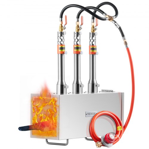 VEVOR Draagbare Propaan Forge 3 Brander Smeltoven Kit Vierkant 1427℃ afbeelding