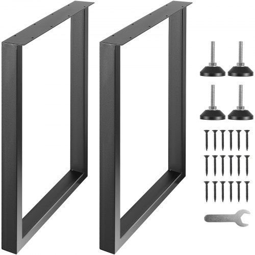 VEVOR set van 2 tafellopers 711 mm hoog tafelframe 454 kg draagvermogen tafelpoten van koolstofstaal meubelpoten zwart tafelonderstel ideaal voor keukentafels woonkamer consoles studiotafels etc. afbeelding