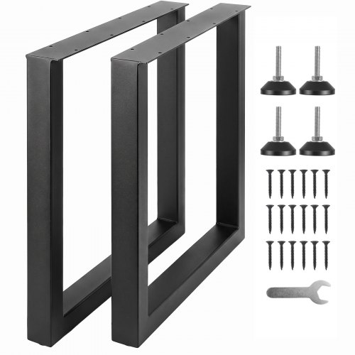 VEVOR set van 2 tafelpoten, 711 mm hoog, tafelonderstel, draagvermogen 454 kg, tafelpoten van koolstofstaal, meubelpoten, zwart, tafelonderstel, ideaa