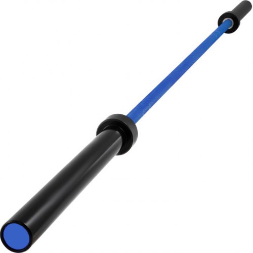 VEVOR 2 m halterstang met gespen en klemmen, halterstang 15 kg, Olympische halterstang, fitnesstraining voor gewichtheffen, powerliften, squatten, bankdrukken (blauw) afbeelding