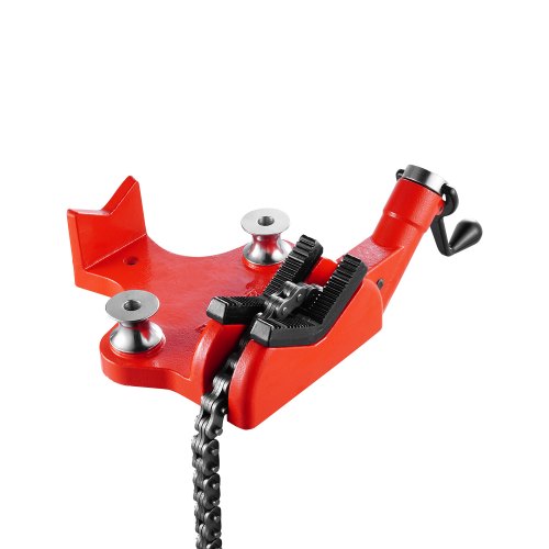 VEVOR kettingklem voor pijpen, pijpcapaciteit 12,7-203,2 mm, robuuste 880 mm lange ketting en gietijzeren voet, industriële pijpklem voor loodgietersw