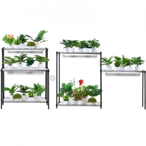 VEVOR plantenstandaard plantenplank met plantenlamp 6 niveaus 192W 75x35x180cm afbeelding