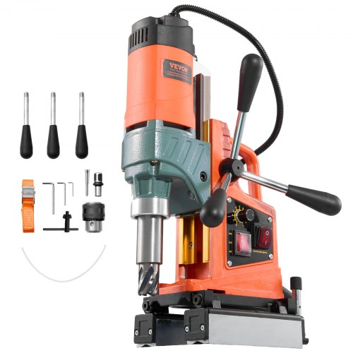 VEVOR Magnetische Boormachine 1400W 50mm Boordiameter 0-850 RPM Verstelbaar, Omkeerbare Richting, Magnetische Boor voor Metalen Oppervlakken, Elektrische Kernboor voor Industriële Doe-Het-Zelf