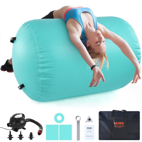 VEVOR opblaasbare gymnastiekmat gymnastiekmat 80 x 132,5 cm, luchtmat fitnessmat pomp tumblingmatten, multifunctionele tumblingmat thuisgebruik/gym/yoga/cheerleading