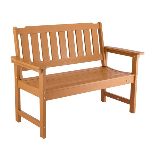 VEVOR Tuinbank Patiobank Balkonbank 128cm Veranda Kunststof Houtkleur afbeelding