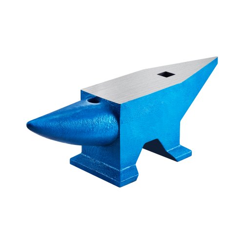 VEVOR Smid Aambeeld, 60KG Hoorn Aambeeld, 665 mm Lengte Aambeeld Gereedschap, Draagbaar Gietijzer Gesmeed Staal Smid Forge Aambeeld Tool, Gewicht Stalen Aambeeld Smid met Rond en Vierkant Gat, Blauw afbeelding