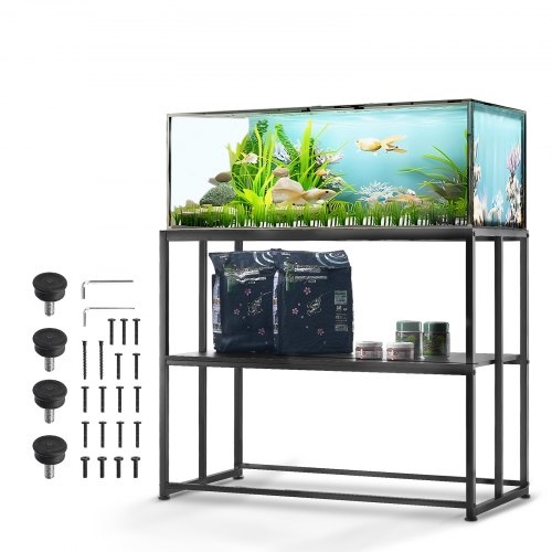 VEVOR aquariumstandaard, 40 gal aquariumstandaard, 927 x 470 x 750 mm stalen schildpadtankstandaard, 152 kg laadvermogen, reptielentankstandaard met opbergruimte, hardwareset en antislipvoeten zwart