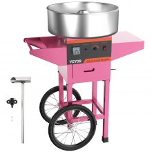 Electric Commercial Cotton Candy Machine With Cart Stepless Temp. Control Party Commercial