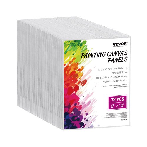 VEVOR Canvas Boards Canvases 72 stuks 203x254mm Schilderdoek Wit Olieverfschilderij afbeelding