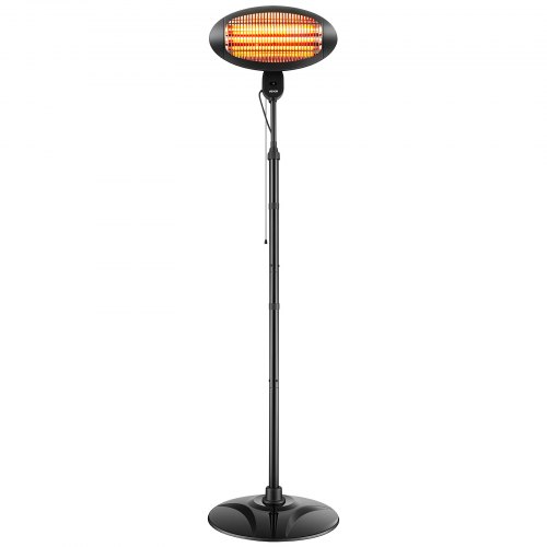 VEVOR Infraroodkachel 2000W 2-in-1 infraroodkachel met trekschakelaar, infraroodkachel voor tuin, terras en balkon, 3 warmtestanden, koudgewalst staal, met kwartsverwarmingselementen, wand- en vrijstaand model