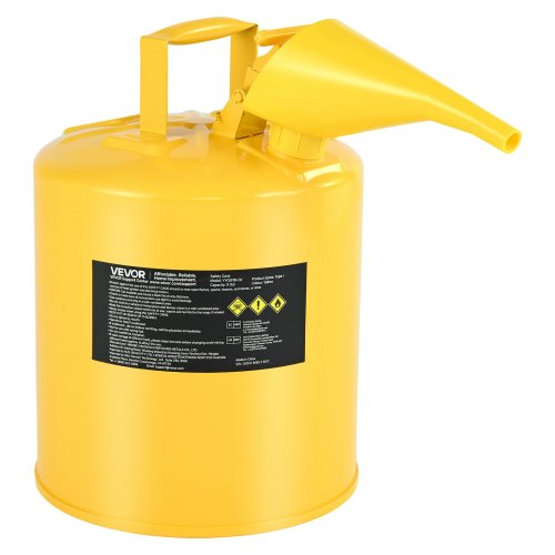 VEVOR Veiligheidscontainer, 19 L, Type I Veiligheidscontainer voor Diesel met Vlamdover, Zelfsluitende Deksel & PE Trechter, Ergonomische Handgreep, O