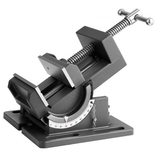 VEVOR Kantelbare machinebankschroef, bekbreedte 10,795 cm, boormachinebankschroef, kantelhoek 0-90°, werkbankbankschroef voor houtbewerking en tafelbladen, zwart