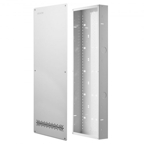 VEVOR inbouw communicatieverdeler, 42 inch, gemaakt van koudgewalst staal voor routers, modems en AV-apparaten, multimediaverdeler, uitsparingen, kabe
