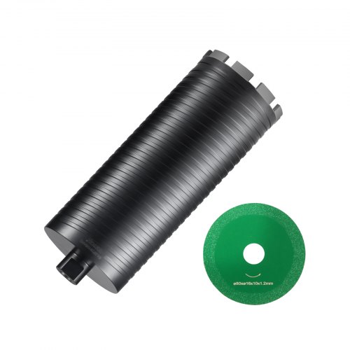 VEVOR diamantkernboor, 108 mm nat/droog diamantkernboor voor bakstenen en blokken, betonkernboor met geleideboor en zaagblad, boordiepte 241,3 mm, 5/8 inch-11 binnendraad