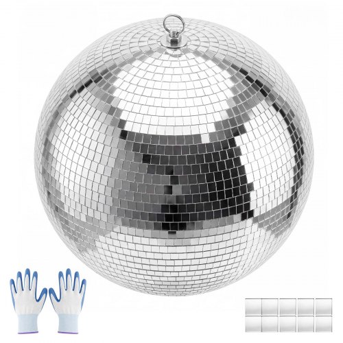 VEVOR Spiegelbol Discobal 400 mm Discobal met ophangring, voor feest- en huisdecoratie, DJ, dansclub, apparatuur voor lichteffecten en feestverlichting, 360° reflectie, herbruikbaar
