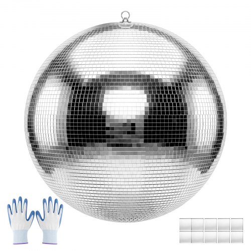 VEVOR Spiegelbol Discobal 600 mm Discobal met Ophangring, voor Feest- & Huisdecoratie, DJ Dansclub, Apparatuur voor Lichteffecten & Feestverlichting, 360° Reflectie, Herbruikbaar