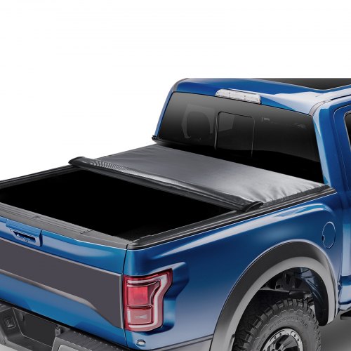 VEVOR vrachtwagenbedovertrek, oprolbare vrachtwagenbedovertrek, compatibel met Ford F-150 Styleside vrachtwagenbed 2009-2024, voor 16,7 x 16,4 m vrachtwagenbed, zacht PVC-materiaal, 100% vrachtwagenbedtoegang afbeelding