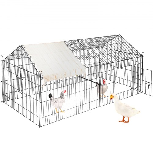 VEVOR Kippenhok Kippenhuis 220x106x104cm Klein Dierenhok Buitenverblijf Volière afbeelding
