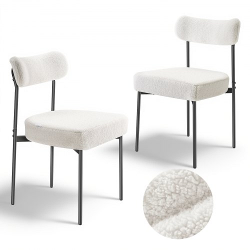VEVOR 2 stuks eetkamerstoelen, moderne keukenstoel met gebogen rugleuning afbeelding