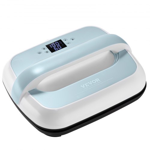 VEVOR Mini Transferpers Warmtepers Textieldruk Hot Press Blauw + Wit afbeelding