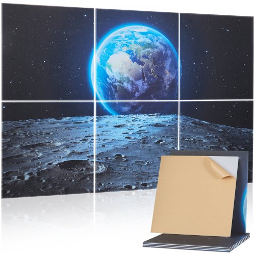 VEVOR 6x akoestische panelen akoestische wandpanelen 1800x1200x10mm zelfklevende aarde afbeelding