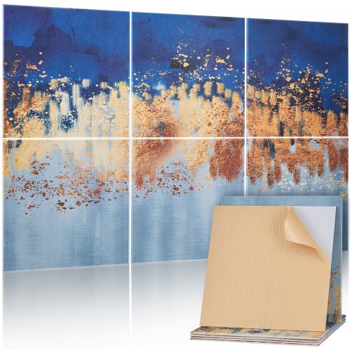 VEVOR 6x Akoestische Panelen Akoestische Wandpanelen 180x120x1cm Zelfklevende Schildering afbeelding