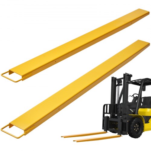 VEVOR Set van 2 vorkverlengingen Tandverlenging van 2130 mm Laadvermogen van 1,815 ton Vorktanden Q235 Koolstofstaal Eendelig ontwerp Palletvorkverlenging Compatibel met vorken van 106 mm afbeelding