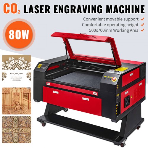 VEVOR CO2-lasergraveur Graveren Snijmachine met Kleurenscherm 80 W 700 x 500 mm afbeelding