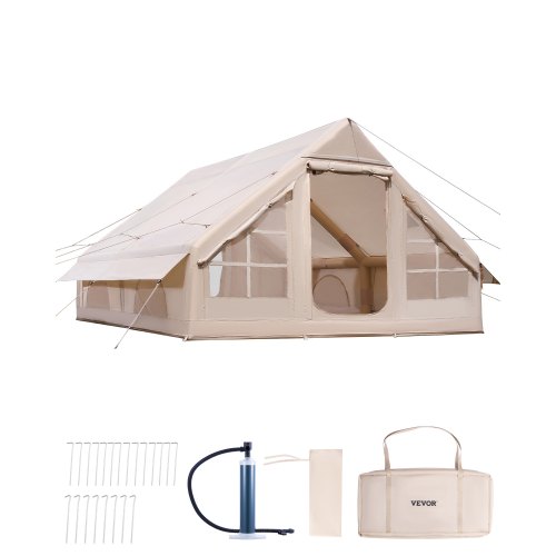 VEVOR Opblaasbare Tent voor Kamperen 5-8 Persoons Glamping Tent met Pomp 4x3x2m afbeelding