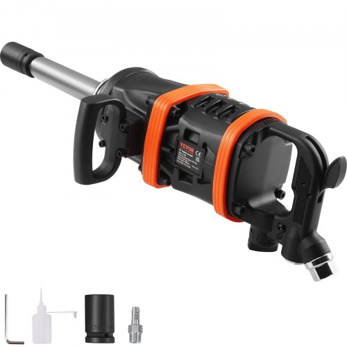 VEVOR Pneumatische Slagsleutel Max. Losdraaimoment 7016 Nm, Vierkantaandrijving 2,54 cm (1 inch) - Max. Werkdruk 13,8 bar Trillingsarme en geluidsarme pneumatische schroevendraaier voor het vast- en losdraaien van schroeven afbeelding